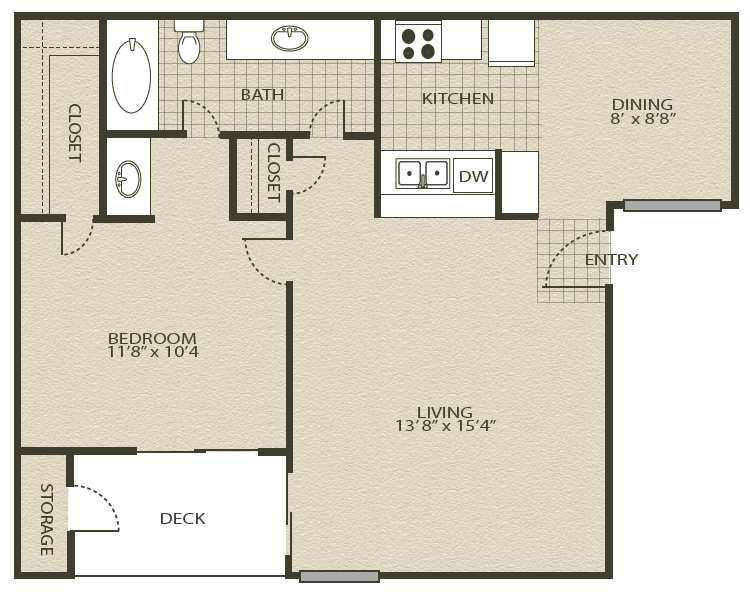 Floor Plan 2 | Grove At Northwest Hills Apartments Austin, Tx